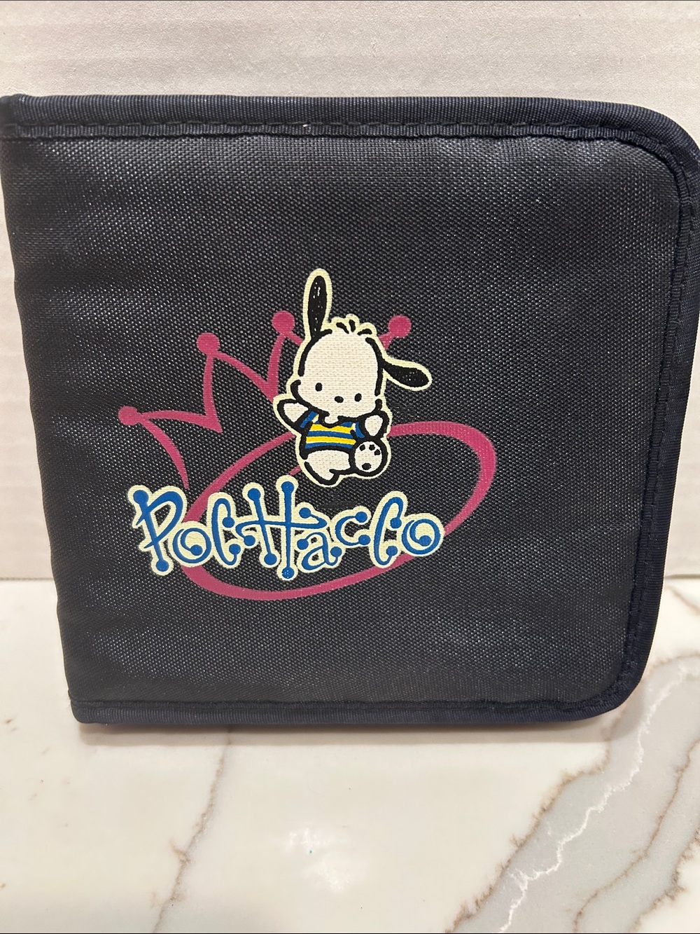 Sanrio Vintage Pochacco 1995 Black Zip CD/DVD Case